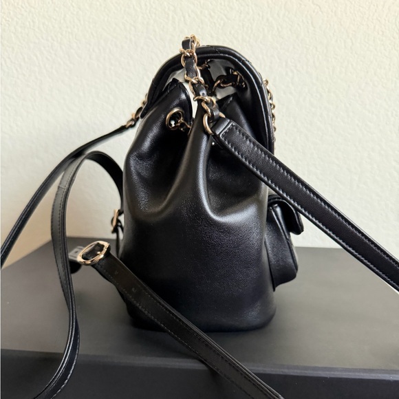 Chanel Duma Drawstring Backpack Quilted Lambskin Small Black - Picture 3 of 13
